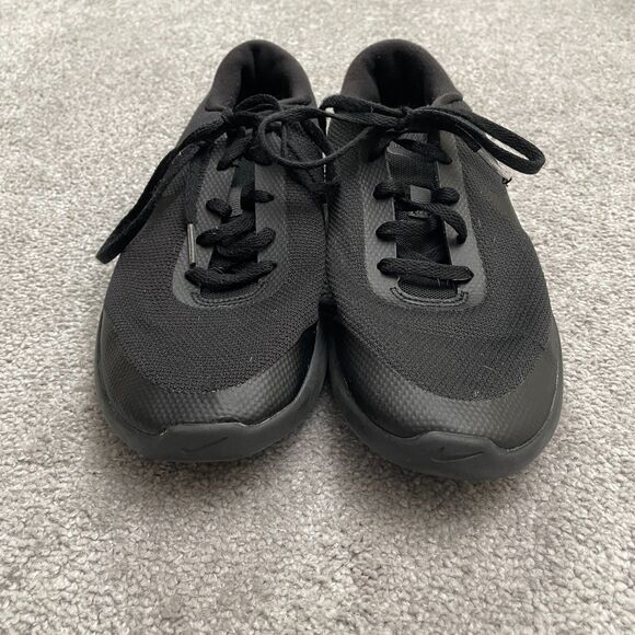 Nike Flex Experience RN7 Sneakers Shoes Womens 10Solid Black Lace Up Active Run - Picture 4 of 13